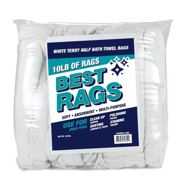 Wall Washing Terry Wipers - White 10 lb bag
